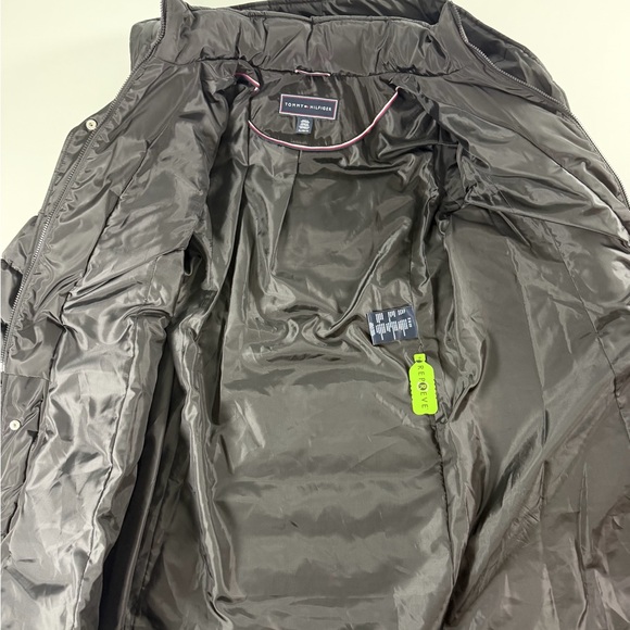 TOMMY HILFIGER Hooded Puffer Trench-coat Black Size XL NEW - Picture 10 of 11